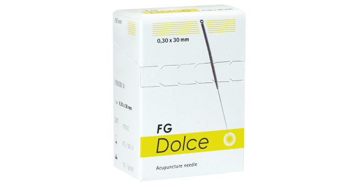 FG Dolce Akupunkturnadeln mit Kupferwendelgriff, sorgfältiger Spitzenschliff und Silikonbeschichtung, violett 0,25 x 40 mm