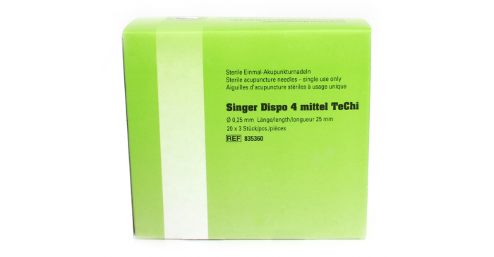 Akupunkturnadeln Singer Dispo 4 mittel TeChi grün mit Führungsröhrchen 0,25 x 25 mm - Päckchen