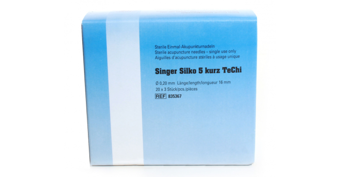 Akupunkturnadeln Singer Silko 5 kurz TeChi blau mit Führungsröhrchen 0,20 x 16 mm - Päckchen