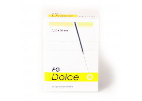 FG Dolce Akupunkturnadeln mit Kupferwendelgriff, sorgfältiger Spitzenschliff und Silikonbeschichtung, gelb 0,30 x 30 mm